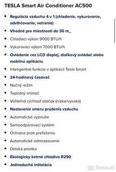 Mobilná klimatizácia Tesla Smart AC500 - 4