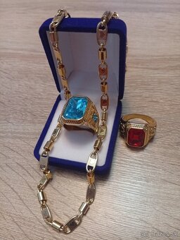 Nádherný mohutný pozlátený set pánsky.. - 4