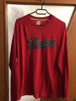 REPLAY originál pánske tricko red L - 4