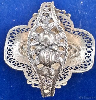 Striebro tepané, svodobný košík - 4