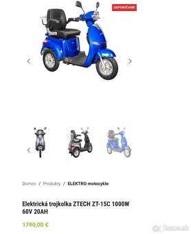 Elektrická trojkolka ZTECH ZT-15C 1000W 60V 20AH - 4