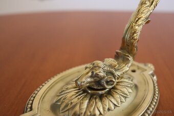 Starožitná nástenná lampa mosadzná. - 4
