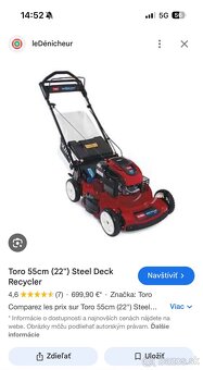 Kosacka Toro gts 675, 55cm šírka, motor briggs stratton - 4