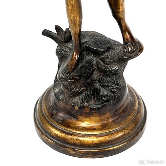 Bronzová socha ART Deco Dievča s košíkom a vtákmi 42cm - 4