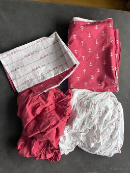 Posteľná bielizeň detská+plachta 2ks, červená, biela,Tchibo - 4