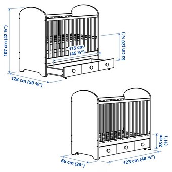 Detská postieľka IKEA GONATT, biela - 4