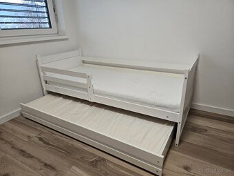 Biela detská posteľ s výsuvným lôžkom + matrac – 99 € - 4