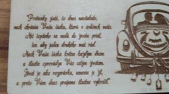 Drevená darčeková obálka Novomanželom - 4