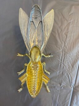 Retro kovový popolník mucha - 4