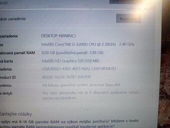 predám notebook HP ELITEBOOK 850 G3 , WINDOWS 10. - 4