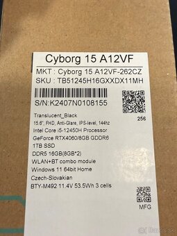 herný notebook MSI CYBORG - 4