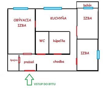 3 izbový byt 72 m2, 5/12, balkón, Galanta, SNP. 141.000 € - 4