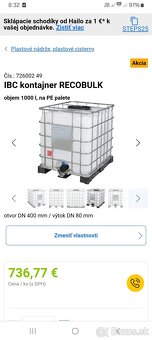 Ibc kontajner nádrž 1000L - 4