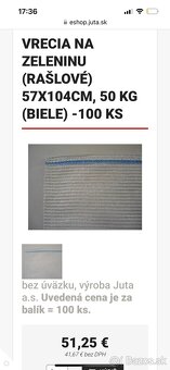 Vrecia / mechy (rašlové). Nové: 10 kg (100ks)+ 50 kg (100ks) - 4