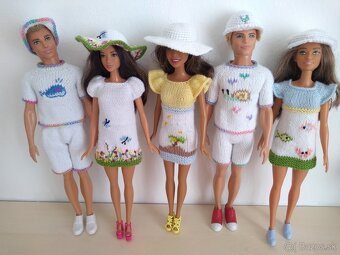 letné šaty s bodkami na bábiky barbie ken RH klobúk kabelka - 4