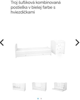 Detská kombinovaná postieľka s prebalovacím pultom - 4