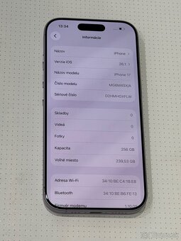 Predám Apple IPhone 17 256GB Levanduľová Stav Nového - 4