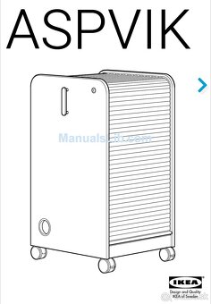 Skrinky na kolieskach s rolovacími dvierkami IKEA ASPVIK - 4