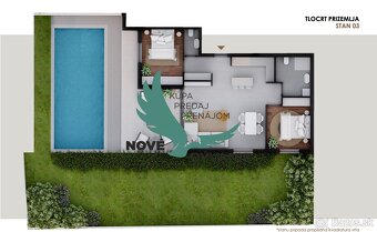 Chorvátako- Apartmán s bazénom a záhradou, 50m od mora- Priv - 4