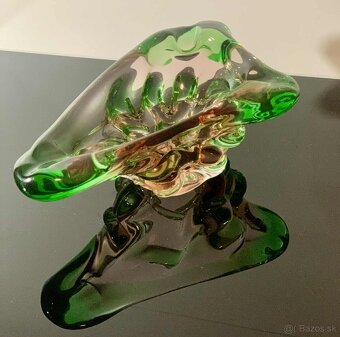 Nádherná miska, popolník z hutného skla návrh Zemek - 4