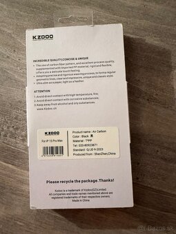 Karbónový kryt na I Phone 15 Pro Max nový. - 4