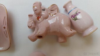 Ružový mini porcelán a miniaturky - 4