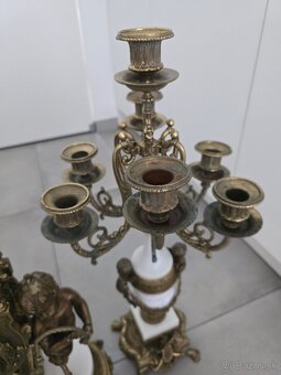 Krbove hodiny a svietniky Mramor bronz - 4