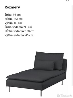 Predám ležadlo/sofu/sedačku/otoman IKEA SÖDERHAM - 4