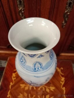 MODRÁ A BIELA PORCELÁNOVÁ VÁZA--ČÍNA - 4
