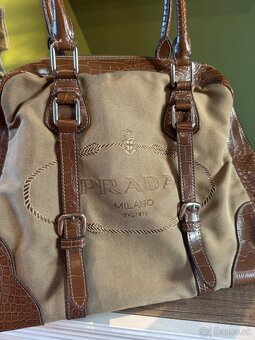 Prada vintage bowling cloth handbag kabelka - 4