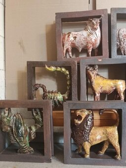 Staré dekoratívne keramické kachle - 4