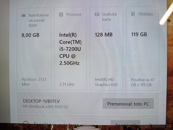 predám HP ELITEBOOK x360 1030 g2 , BEZ BATERKY - 4