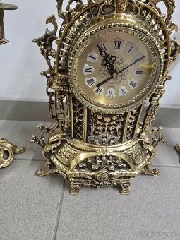 Krasne mosadzné hodiny a svietniky - 4