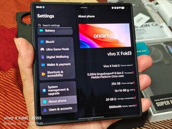 Vivo X Fold 3 16+16/256GB, SD 8 gen2,5500mAh,6.5+8" displej - 4