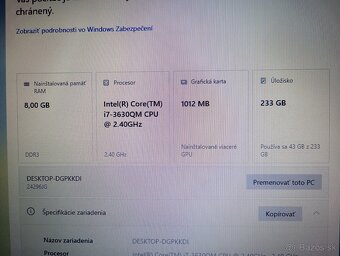 predám Lenovo thinkpad t530 , Intel core i7 , 8gb ram , ssd - 4