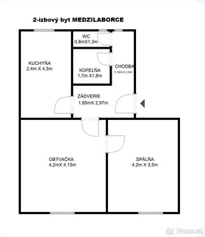 Na predaj 2 izbový byt v centre mesta , Medzilaborce - 4