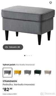 STRANDMON kreslo + podnožka - 4