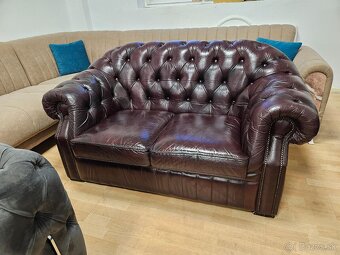 CHESTERFIELD ŠTÝL,KOŽENÁ-ČOKOLÁDOVEJ FARBY - 4