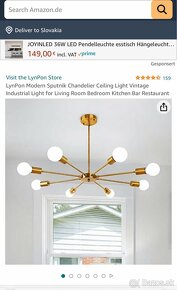 Zlatý luster na 8 žiaroviek - 4