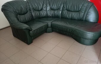 Kožená rohová sedacia súprava - TOP STAV, PRAVÁ KOŽA - 4