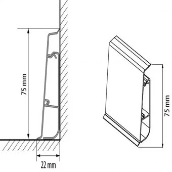 Podlahová lišta PVC Hi-Line Prestige 89 Biela mat - 4