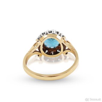 Prsteň z 14k zlata s 1,43ct prírodným Topásom a diamantmi - 4