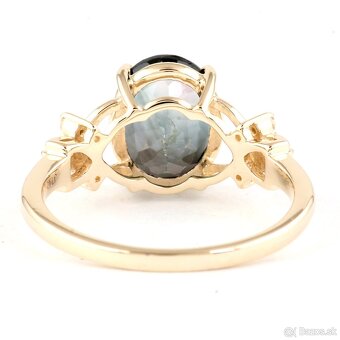 Prsteň zo 14ct žltého zlata s 2,64ct Turmalínom a Zafírmi - 4