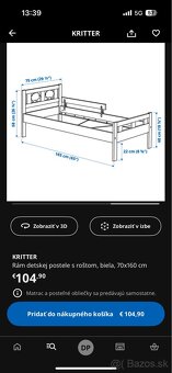 Detská posteľ + matrac 160x70 - 4