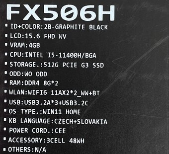 Herný Notebook Asus Tuf - 4