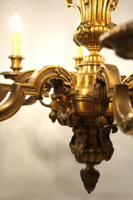 Starožitný francouzský bronzový lustr Mazarin - 4