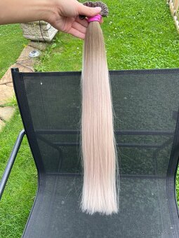 Ruské vlásky ombré 70cm/200g nakeratinované - 4