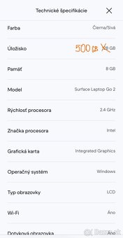 Microsoft Surface Laptop Go 2 12" - Core i5-1135G7 - 4