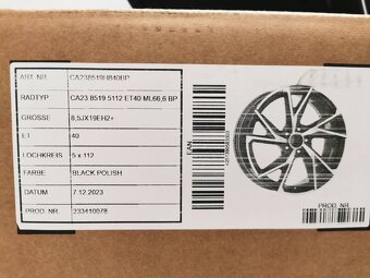 Audi A4, A5, A6, A7, Q3, Q5 alu disky 8,5x19 ET40 - 4