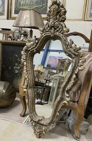 luxusné rezbované staré zrkadlo - 4